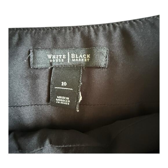 White House Black Market Black Mini Skirt Sailor Front Silver Buttons Size 10 - Picture 4 of 5